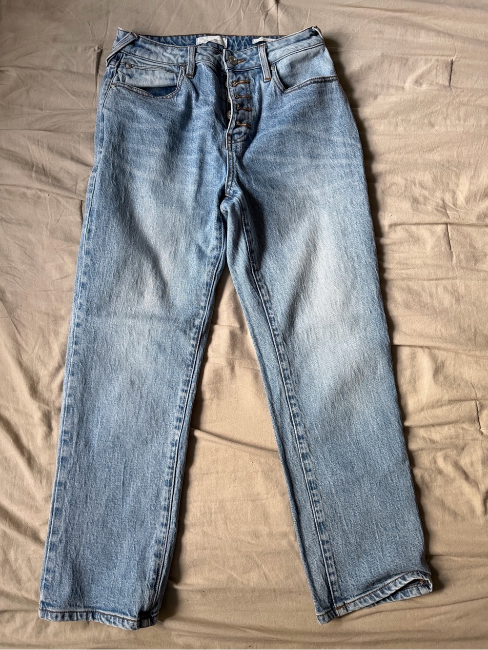 Women's Light Blue Cropped Ankle Jeans - Classic High-Rise